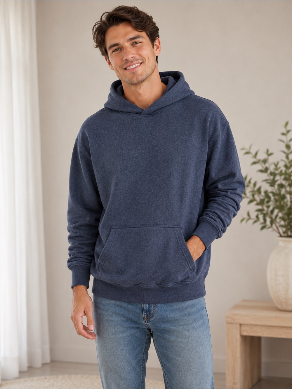 Abercrombie & Fitch Men's Dark Navy Warmly Lined Hoodie Mens Small